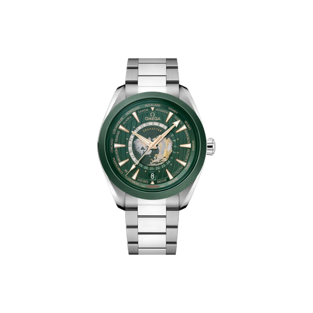 IMG_1632 OMEGA SEAMASTER AQUA TERRA 150M GMT WORLDTIMER GREEN 43MM - Image 1
