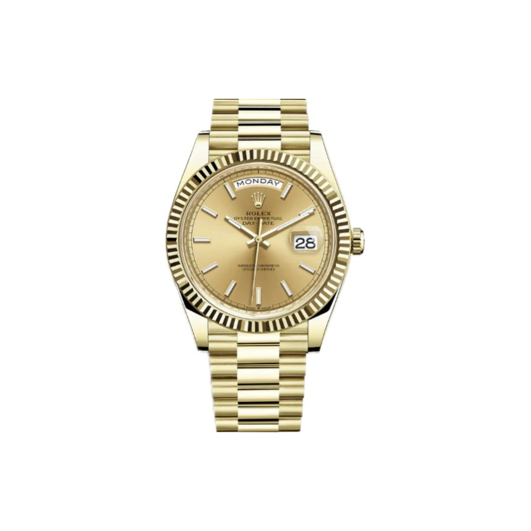 IMG_3835 ROLEX DAY-DATE YELLOW BAGUETTE DIAL 40MM - Image 1